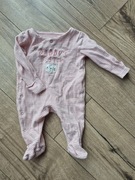 TU pajacyk różowy Daddy's bestie niedźwiadek paski 62 