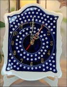 Zegar  ceramiczny ścienny wiszący Bolesławiec ceramika Z.C. Bolesławiec