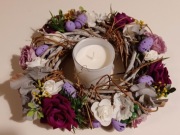 Wianek Wielkanocny dekoracja na stół stroik jajko 20cm