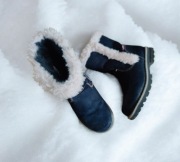 Skórzane buty kozaki dla dziewczynki Lupilu ocieplane śniegowce r 27