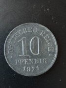 Niemcy 10 fenigów 1921 rok ( Zn)