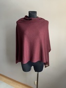 Cashmere peleryna ponczo kaszmir wełna bordowy