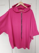 Bluza kardigan amarantowy różowy z kapturem Made In Italy roz L/XL