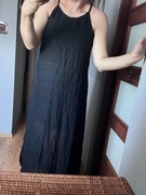 Czarna sukienka maxi haftowana L bawełniana love shack by anouska