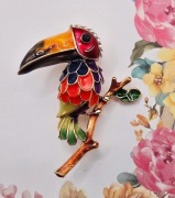 Tukan ptak ptaszek papuga kakadu broszka przypinka