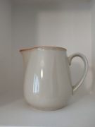 Dzbanek mlecznik kamionkowy duży Tułowice w kolorze jasny beż, PRL