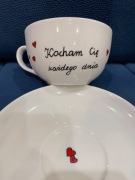 Filiżanka ręcznie malowana Walentynki