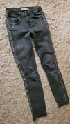 Zara skinny 34 XS grafit dziury przetarcia