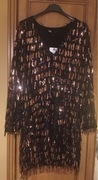 ZARA Sukienka mini z frędzlami i cekinami