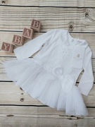 Sukienka na chrzest uroczystość dla dziewczynki 68 Mintini Baby