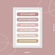 Plakat A4 "Jestem mądra, jestem ważna"