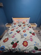 Łóżko Alameda + 2 szafki nocne LED