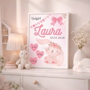 Personalizowana metryczka dla dziecka A4 + ramka GRATIS 