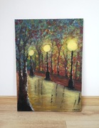 Duży Obraz Akrylowy 50x70 "Wieczorna Aleja" | Werniks | Rękodzieło