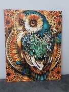 Dwa obrazy: Sowa (40x50cm), Wschód Słońca (80x100cm)