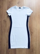 DRESOWA SUKIENKA,SZEROKI LAMPAS, BIAŁA, rozm. S.