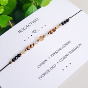 Bransoletka CZARNY TURMALIN CYTRYN TYGRYSIE OKO talizman BOGACTWO