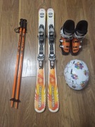 Komplet narty 110cm Buty 22,5 Kijki 90cm Kask