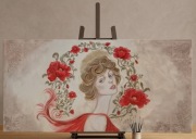 Obraz 100 x 50 beżowe maki