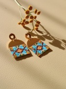 Turkusowa plecionka - kolczyki z koralików SECRET MOON 