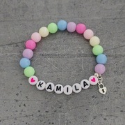 Bransoletka imię imienna z napisem koraliki zawieszka 