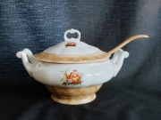 Waza do zupy z łyżka miłość wiedeńska Porcelana Karolina vintage retro PRL 