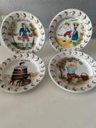 Cztery pory roku 4 talerze ręcznie malowane l. 60