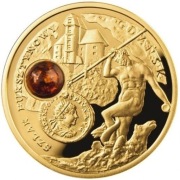 Złota moneta 5 $ Szlak bursztynowy, 15,50 g, GDAŃSK 2008 R