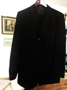 Garnitur tradycyjny czarny marynarka, spodnie, kamizelka, muszka