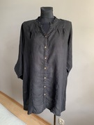 2B czarna sukienka Iniana plus size 100 % len XL XXL 42 44