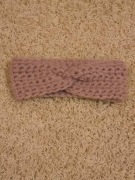 Opaska damska na głowę, przeplatana, różowa