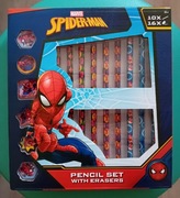 SpiderMan zestaw piśmienniczy (10 kredek + 16 gumek)