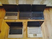 Pięć laptopów na części, do naprawy