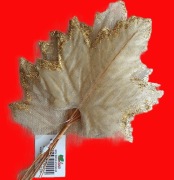 Liście z brokatem ,ozdoba do stroików na ŚWIĘTA  5 zł za 10 szt.
