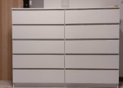 Komoda duża do salonu 160 cm 10 szuflad pojemna Biała