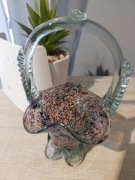 Koszyk szklany PRL średni 18cm