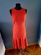 H&m czerwona z koronką sukienka 38/M