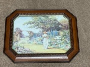 Obraz w ramie – „Dama w ogrodzie”, reprodukcja vintage