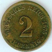 2 PFENNIG 1875 F - piękny stan !!!