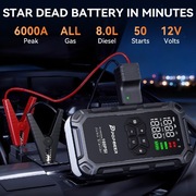 Jump Starter 4w1 POPDEER 6000A PD-JA66 pompka 160PSI Powerbank USB C LED