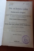 Orts und Verkehrs Lexikon  Oestereich-Ungarn  1905  