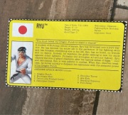 Oryginalna Etykieta od figurki RYU, STREET FIGHTER G.I. JOE 80-90’