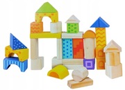 KLOCKI w wiaderku DREWNIANE Wooden Blocks 50 el. ELEFUN