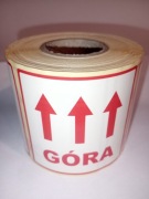 Etykiety ostrzegawcze "GÓRA" 73x73 500szt.