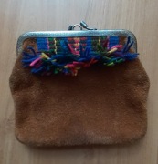 Unitra ONPMP - Zamszowy portfel, kosmetyczka, PRL