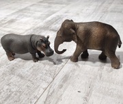 figurki schleich hipopotam i słoń