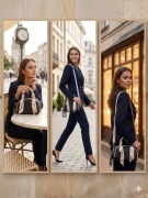 Elegancka torebka Kuferek czarna z apaszką Nowa z metką 