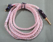 KABEL PRZEWÓD ZBALANSOWANY 1.15m DLA IEM 4.4mm MMCX HYBRYDA MIEDŹ + SREBRO