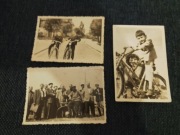 3 stare zdjęcia prl motyw stare rowery zestaw likwidacja kolekcji