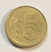 554. Moneta Meksyk 5 peso 1985 rok